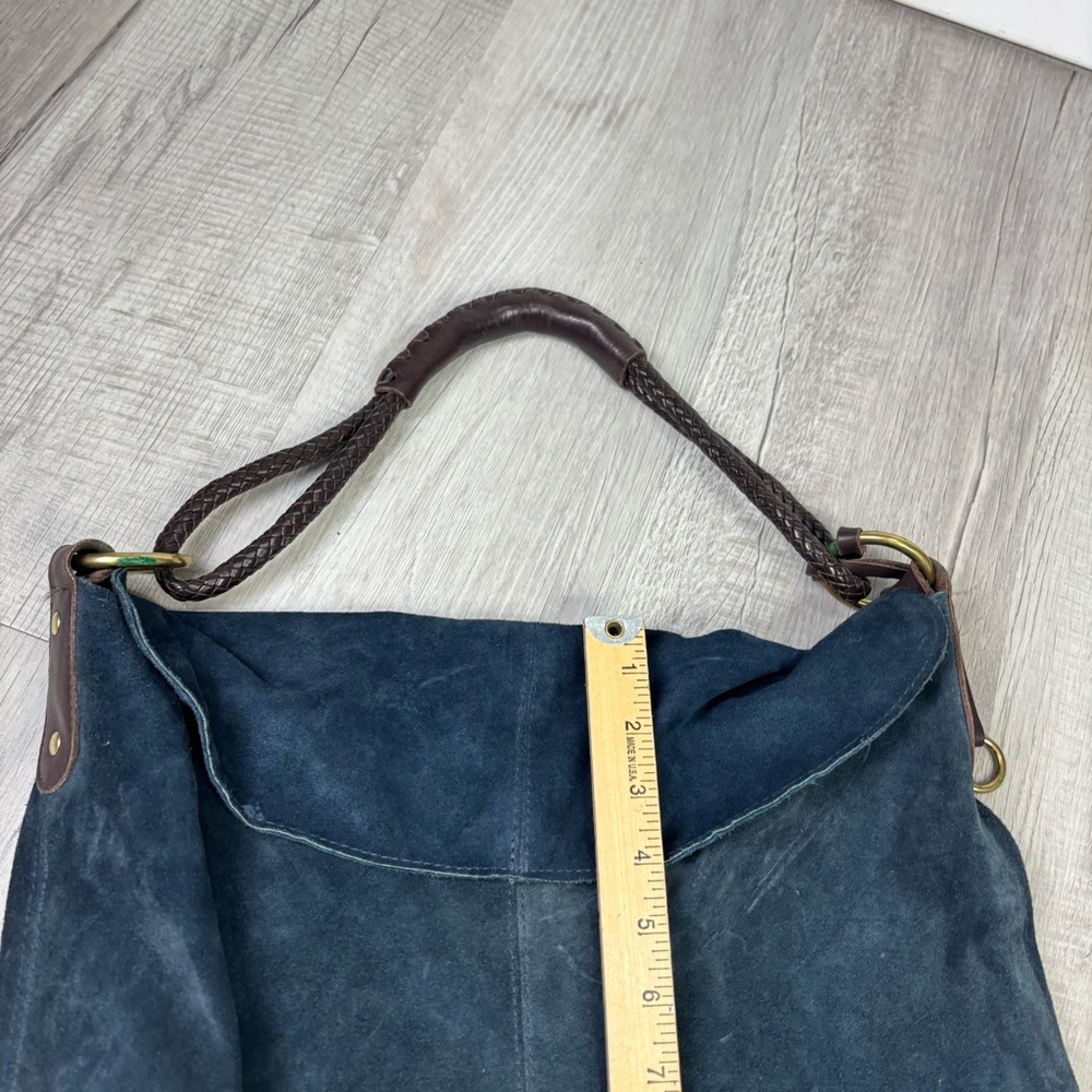 Henri Lou Suede Hobo Bag Navy - Picture 4 of 7